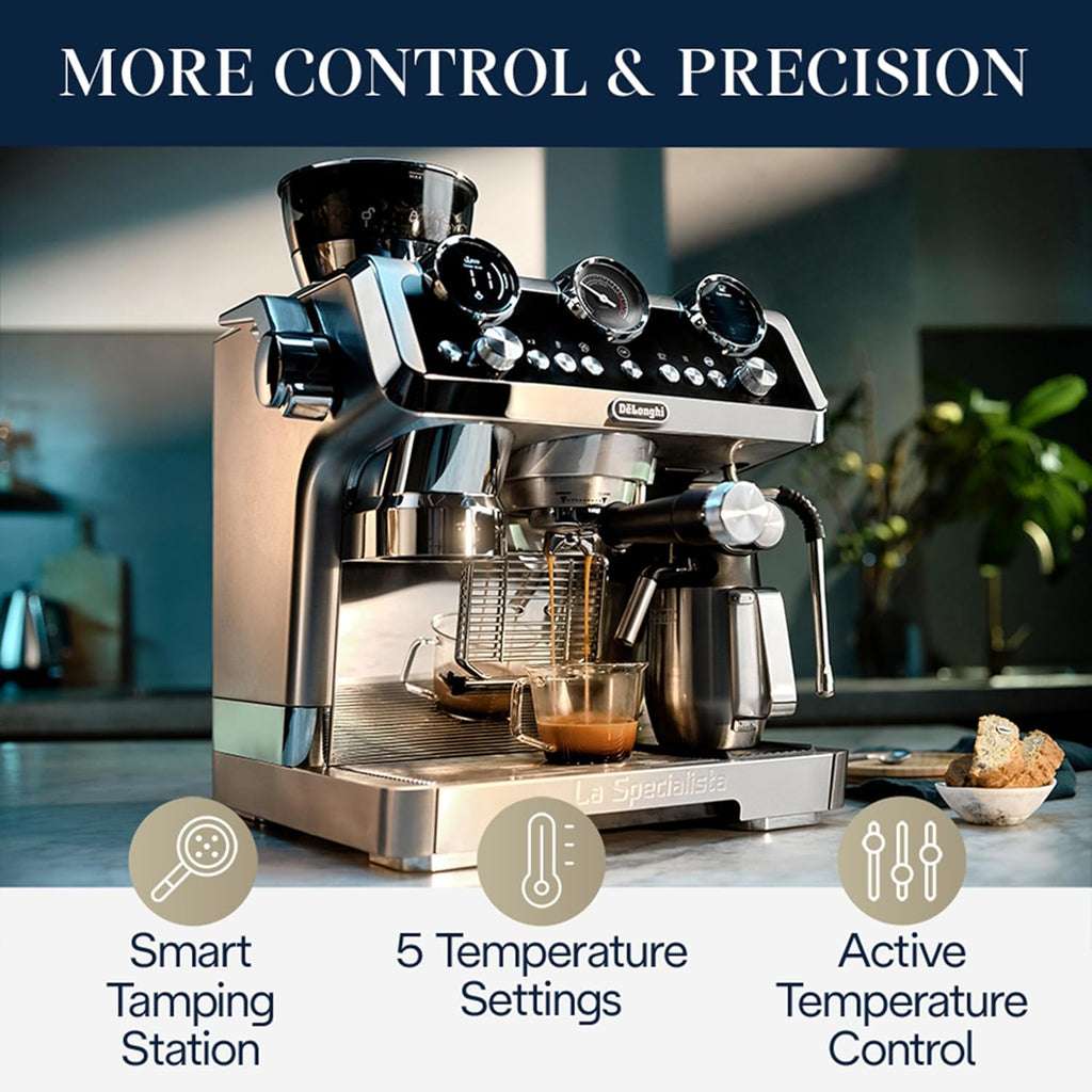 De'Longhi EC9665M La Specialista Maestro Espresso Machine, Stainless Steel, Silver,Black